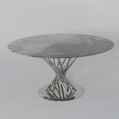 Mirrored 48 Round Marble Dining Table For Restaurant And Dining Room