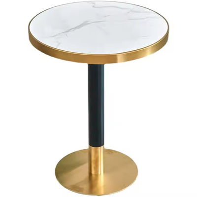 Home Furniture Coffee Table With Natural Marble Top And Matte Finish